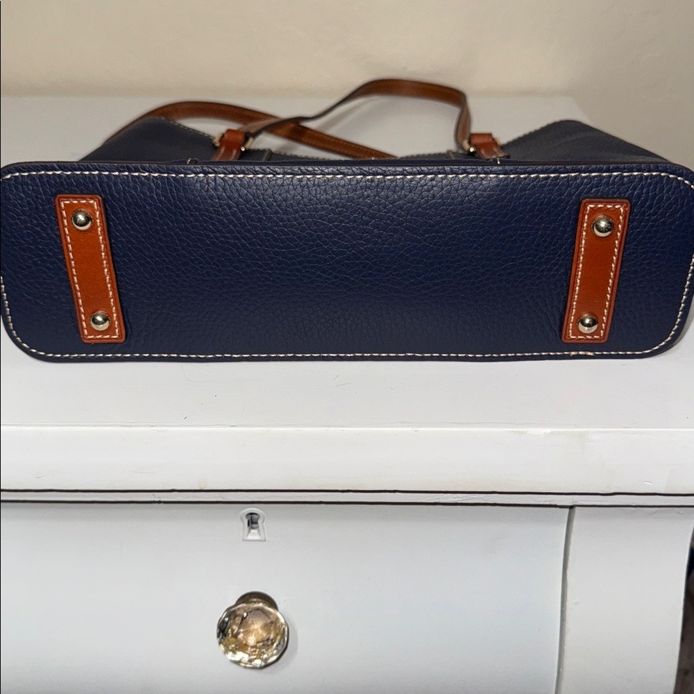 Dooney & Bourke Small Lexington Tote Midnight Blue Pebbled Leather R342 MD NEW - Picture 8 of 11